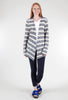 Stripe Sweater Knit Cardigan, Navy/Taupe