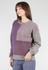 Mixed Weave Pullover Sweater, Purple Mix
