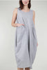 Ruched Pocket Dress, Gray