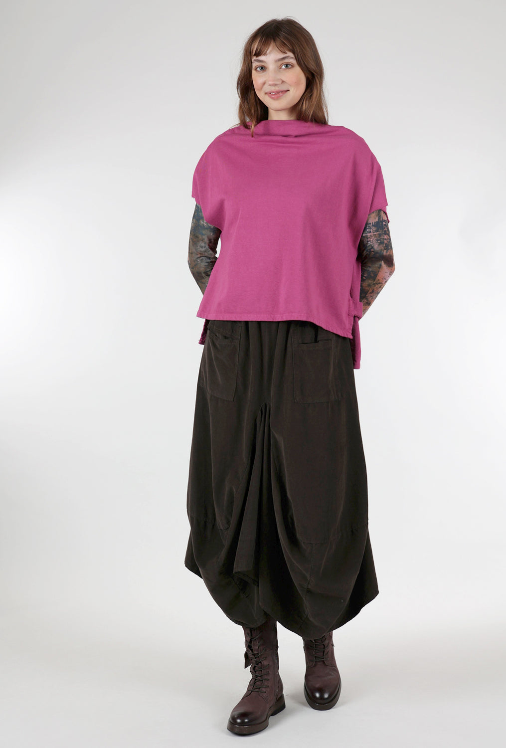 Two-Pocket Corduroy Skirt, Cocoa Brown