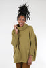 Adela Pocket Turtleneck Sweater, Moss Green