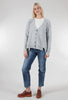 Notched-Details Cardigan, Light Gray