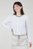 Nubbly Cropped Cardie, White