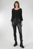 Sheer Overlay Sequin Top, Black