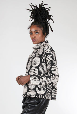 Patterned Circles Alayna Top, Charcoal