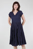 Jalan Cotton Crinkle Dress, Navy