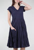 Jalan Cotton Crinkle Dress, Navy