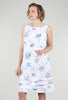 Easy Linen Parisian Floral Pleat Dress, Twilight