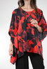 Printed Oversized Cocoon Tunic, Red