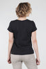 Cotton Slub V-Neck Tee, Black