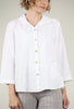 Easy Linen Pleat-Back Shirt, White