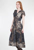 Tiered Swirl Print Midi Dress, Midnight