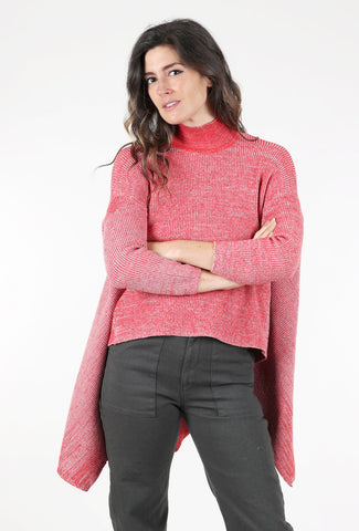 High-Low Osfa Sweater, Red