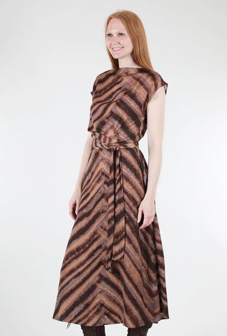 Drape Front Midi Dress, Brown Quartz
