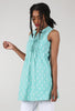 Pleat Detail Ikat Dress, Aqua