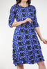 3/4-Sleeve Smash Dress, Fly High Blue Print