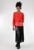 Sheer Overlay Sequin Top, Red