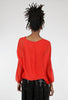 Sheer Overlay Sequin Top, Red