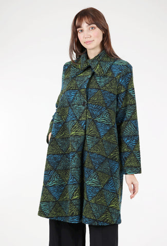Limited Edition Print Coat, Blue