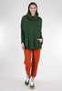 Adela Pocket Turtleneck Sweater, Forest Green