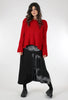 Bell-Sleeve Slouchy Sweater, Red