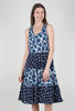 Joy Sleeveless Print Dress, Navy