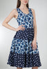 Joy Sleeveless Print Dress, Navy