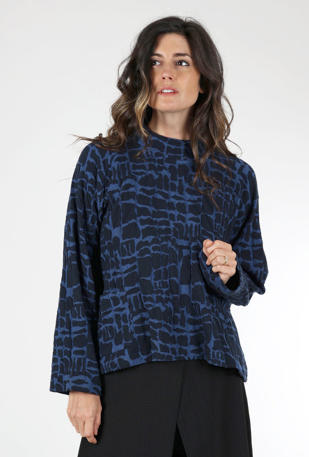 Metro Weave Pocket Pullover, Blue