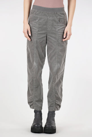 Stretch Cord Ruched Flood Pant, Earth