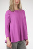 High-Low Raw-Seam Tee, Mulberry