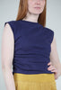 Ruched Ribbed Top, Navy