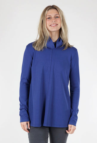 Fold-Over Turtleneck Top, Starry Night
