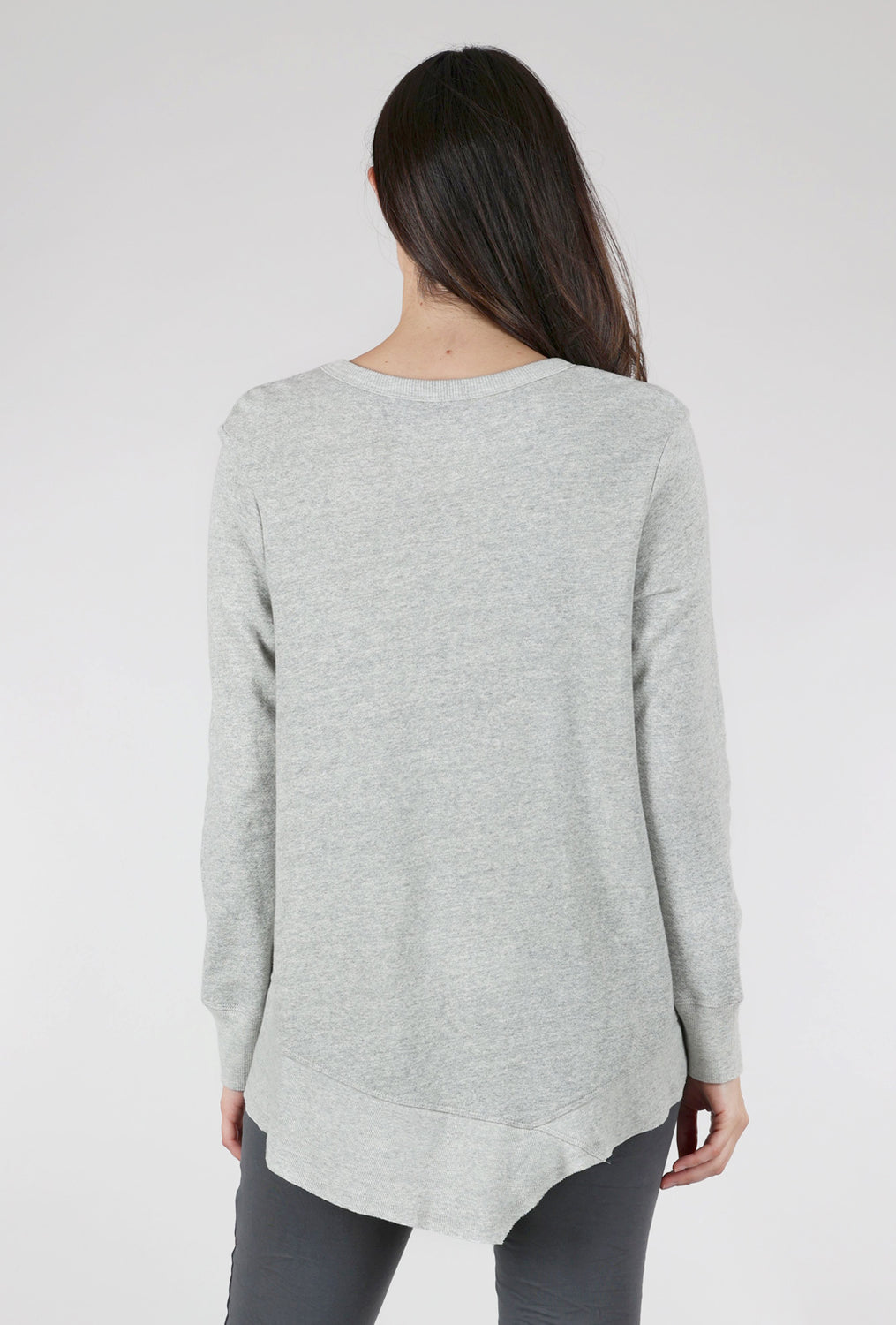 Basic Big Backslant Sweatshirt, Heather Gray