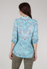 Roll-Up Sleeve Crinkle Shirt, Aqua Print