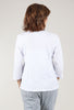 3/4 Sleeve Lace-Up Top, White