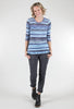 Crushed Stripe Crew Top, Frost Blue