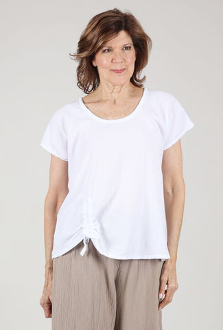 Ana Side-Ruched Top, Snow