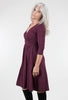 Callie L/S Wrap Dress, Dark Purple