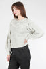 Front-Weave Dolman Sweater, White