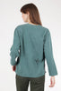 Sheared Hem Hi-Low Sweatshirt, Green