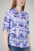 Roll-Up Sleeve Crinkle Shirt, Wave Print