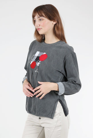 Gothic Rose Pullover, Charcoal