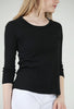 Crew-Neck 3/4-Sleeve Tee, Black