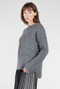 Ribbed High/Low Sweater, Charcoal