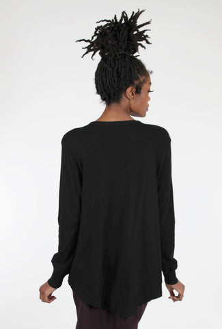 Basic Big Backslant Sweatshirt, Black