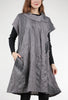 Brush Print Split Cowl Dress, Gray