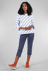 Beach Stripes Pullover, White/Navy