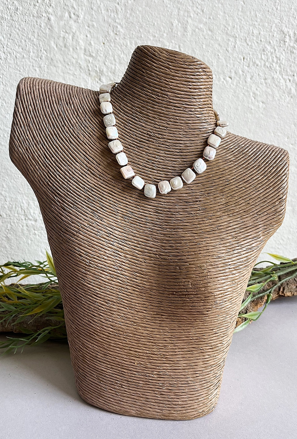 Square Pearl Tassel Necklace