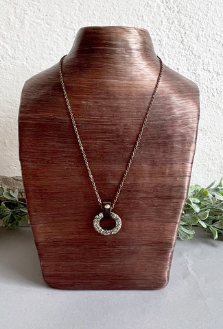 Circle Pyrite Gemstone Necklace