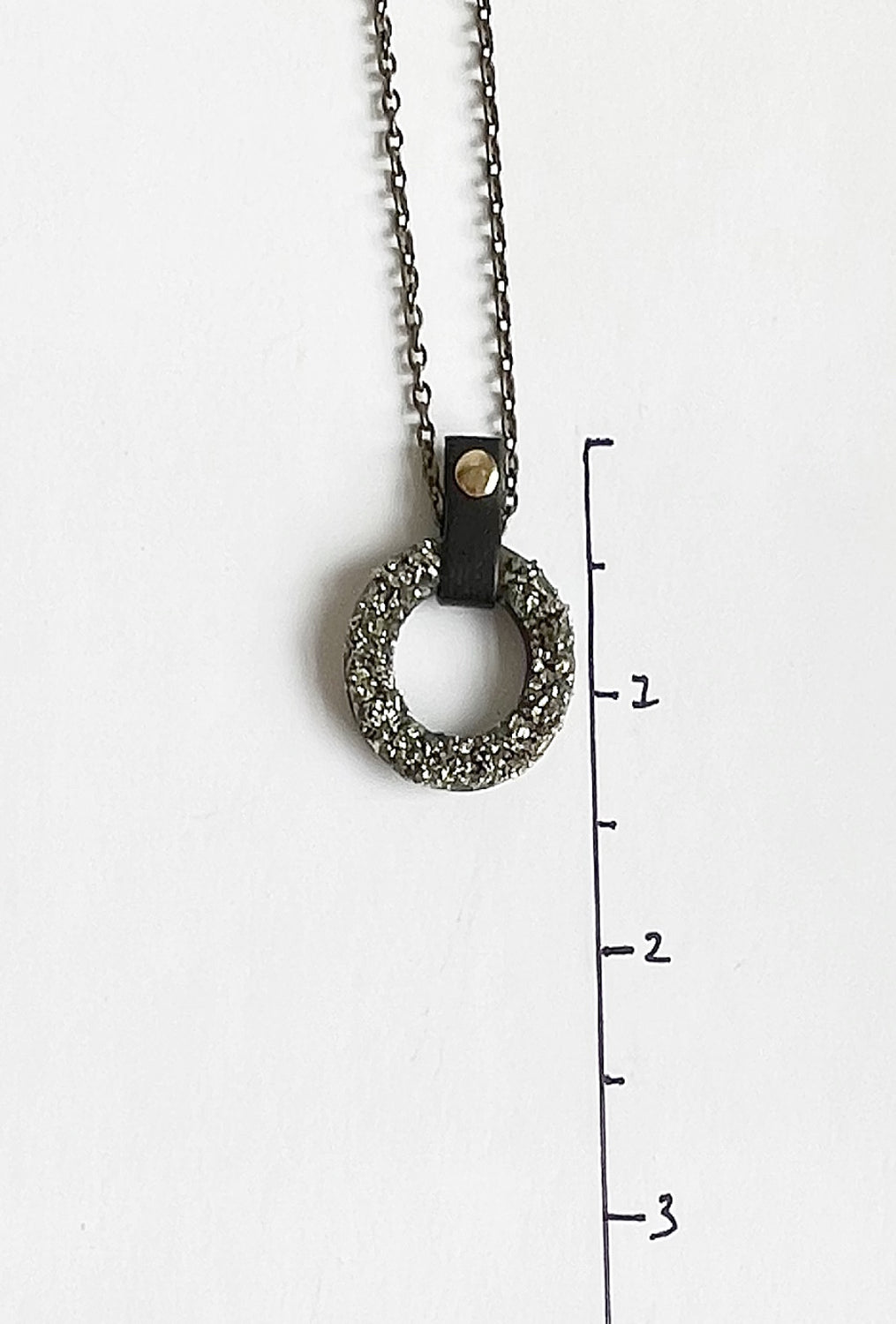 Circle Pyrite Gemstone Necklace